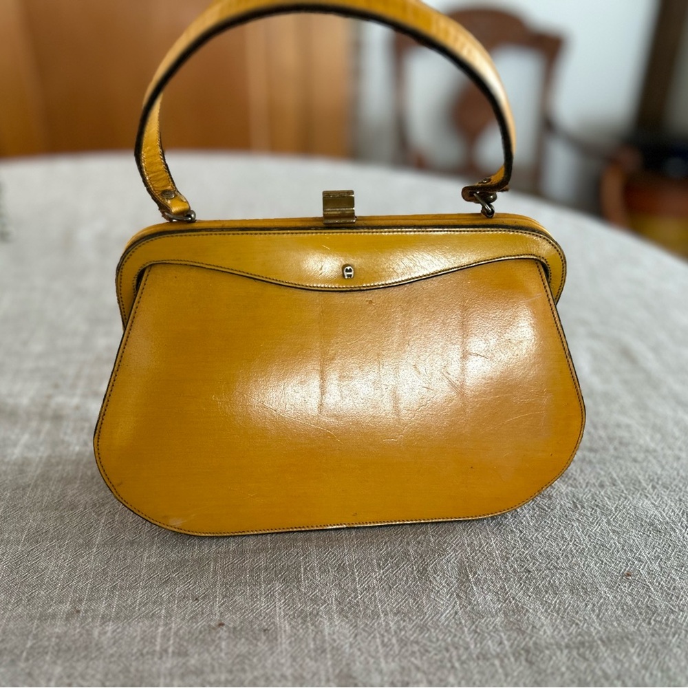 Early Etienne Aigner Yellow and Brown Clutch